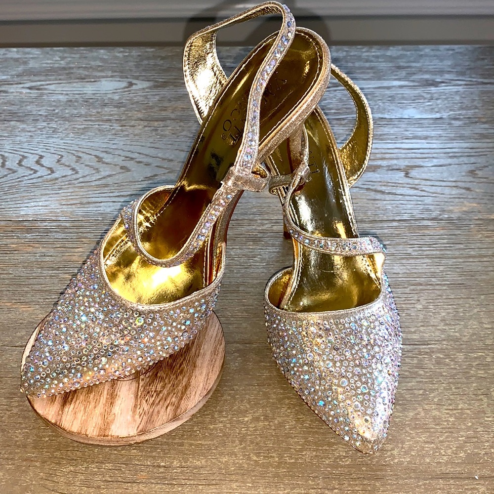 Valenti Franco Gold Sequin Shoes 7.5